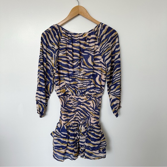Suboo • Into the Wilds Shirred Wrap Mini Animal Print Dress - Picture 6 of 10